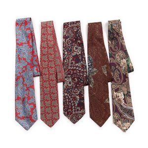 5 Men's Paisley Ties  by JT Beckett, Canali, Sears, Van Heusen, Ketch  NWOT